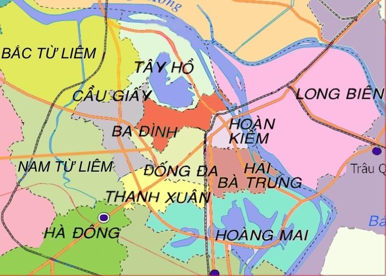 মানচিত্র, হা দোং জেলা, হ্যানয়